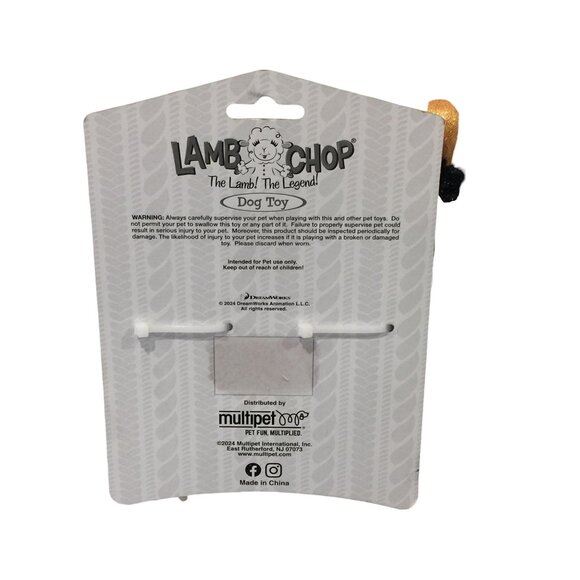 Lamb Chop Halloween Plush Squeak Dog Toys Black with Orange Metallic Accents Set - Picture 3 of 4